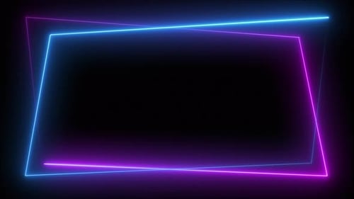 Animated Neon Blue Magenta Dynamic Outline Frame Loop Background