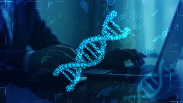 Futuristic DNA Helix Rotation for Science and Medical Projects ...