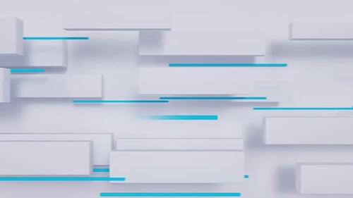 Abstract Geometric Background with Sliding Rectangles and Blue Lines
