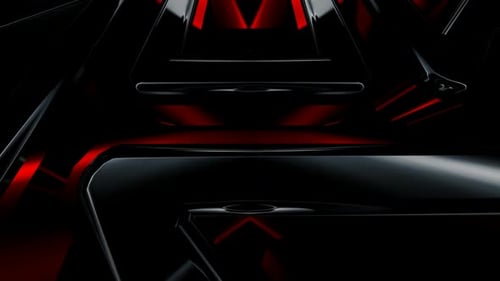 Abstract Geometric Red and Black Looping Background