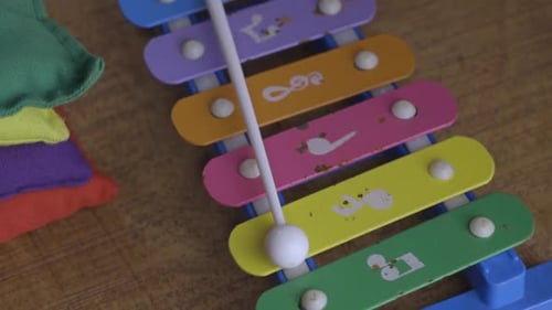 Close up of a xylophone music instruments for childs