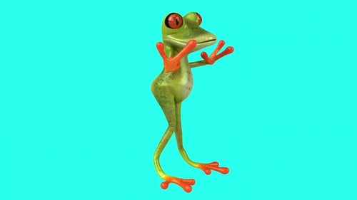 Fun 3D cartoon frog (with alpha channel)