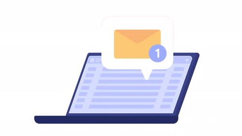 Animated Laptop with New Message