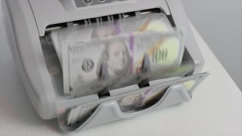 Money Counter Counting Hundred Dollar Bills