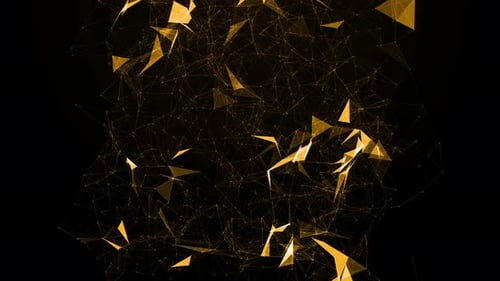Abstract Golden Plexus Network Digital Background