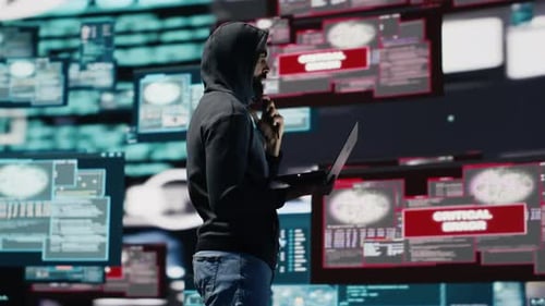 La cyberinfiltration se déroule alors qu'un pirate informatique cible des systèmes réseau