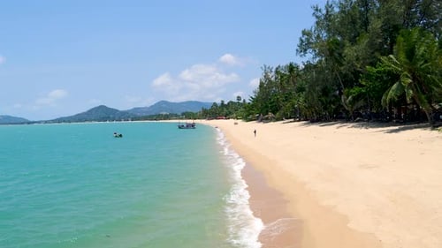Stunning lone sand beach on beautiful caribbean island
