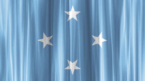 Federated States of Micronesia Flag Waving Loop Background