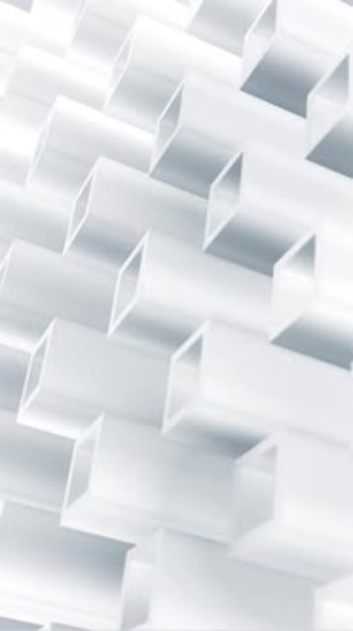 Rotating White Geometric 3D Shapes Loop Background