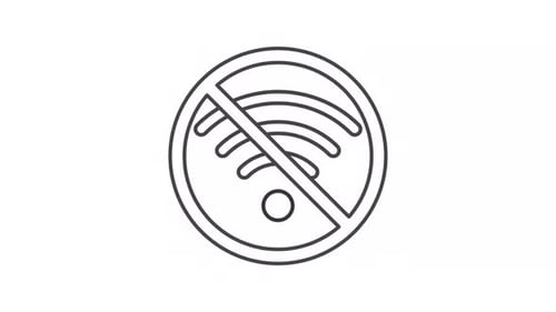 No Wi-Fi Signal Line Icon Animation