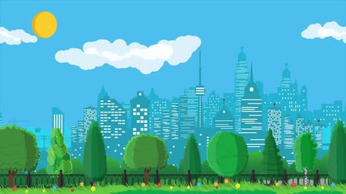 City Park Animation Background