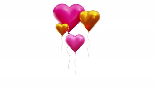 Decorative Floating Heart Balloons Animation