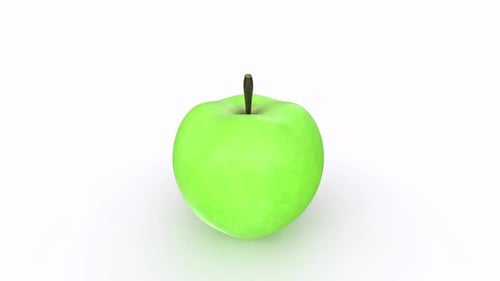 Fresh Green Apple on White Background