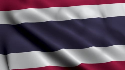 Realistic Waving Flag of Thailand Seamless Loop