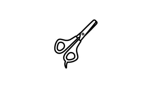 Animated Hand-Drawn Sketch Scissors Opening and Closing Icon