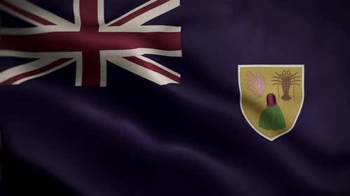 Realistic Turks and Caicos Islands Flag Waving Loop