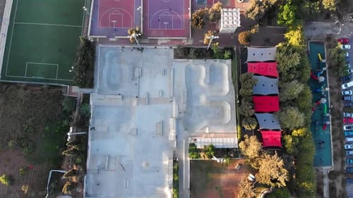 Aerial Footage over SkatePark
