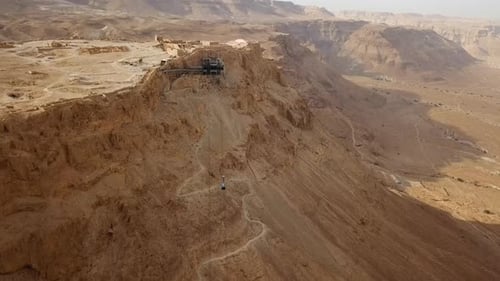 Masada, images aériennes de l'ancienne fortification dans le district sud d'Israël