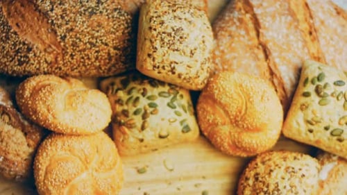 Variety of Freshly Baked Bread and Rolls