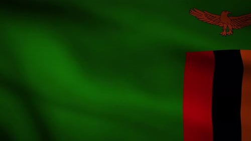 Zambia National Flag Waving Realistic Animation