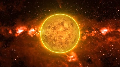 Leuchtende Veranstaltungsorte Planet auf Stern mit Galaxie
