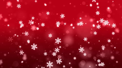 Abstract Falling Particles Snow Snowflakes Lens Flare on Red Dark