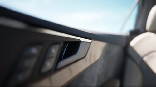 Realistic Car Interior Door Handle Opening Animation