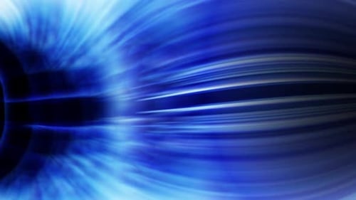 Abstract Blue Light Streaks Tunnel Loop Background