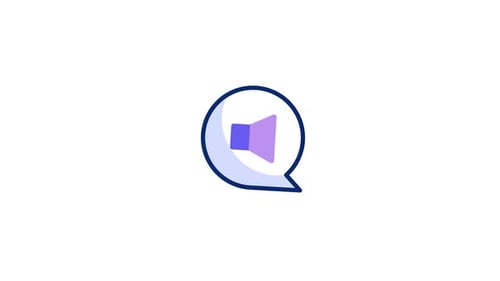 Animated Speaker Icon Emitting Sound Waves in Speech Bubble
