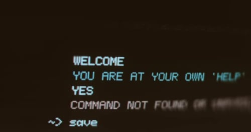 Computer Terminal with a Series of Commands and Messages