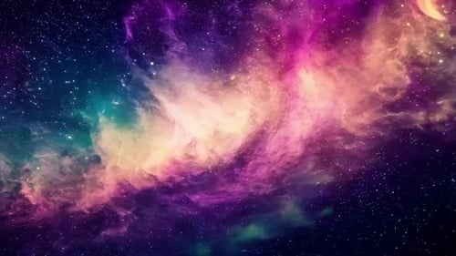 Space Background With Colourful Nebula And Stars