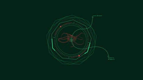 HUD para interface de ficção científica com uma amostra alienígena