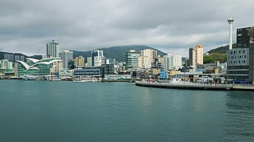 Busan Tower and Jung District Skyline, Busan, South Korea, Waterfront Cityscape