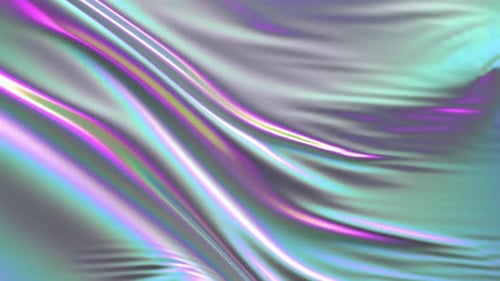Abstract Fluid Iridescent Fabric Flowing Motion Background Loop
