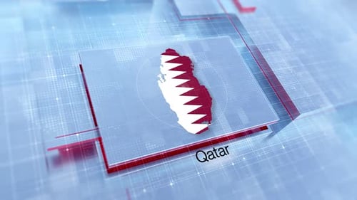 Geometric Qatar Map Animation for News Broadcasts