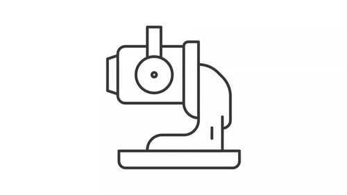 Animated Line Art Spotlight Icon Revealing Light Beam