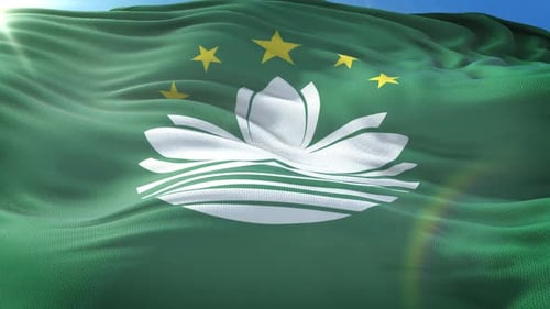 Vergrößern Sie die realistische Flagge von Macau 4K