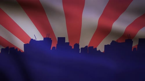 Usa Colors With Smooth Stripes Abstract Motion Design For Independence Day Or Elections