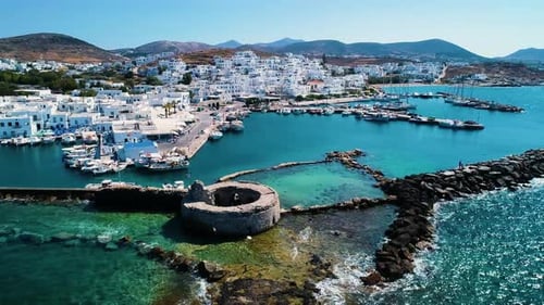 Greece Island with Sea and Mountains