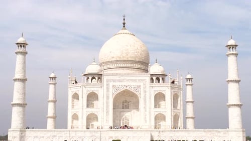 AGRA INDIA 02 MARCH 2020 Taj Mahal One of the Masterpieces of World Architecture A Lot of Tourists