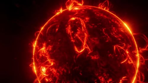 Dynamic Solar Plasma Flares Energy Animation