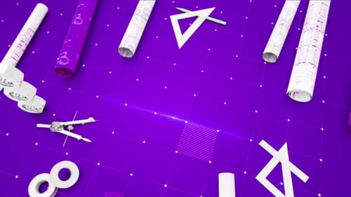 Blueprint Engineer Desk Dark Purple Background