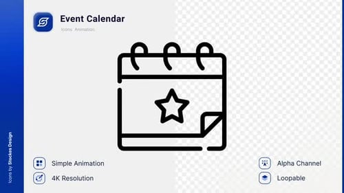 Animation Event Calendar Icon