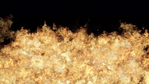 Blazing Fire and Flames: Explosive Heat with Fiery Sparks and Smoke in a Dynamic Looping Animation