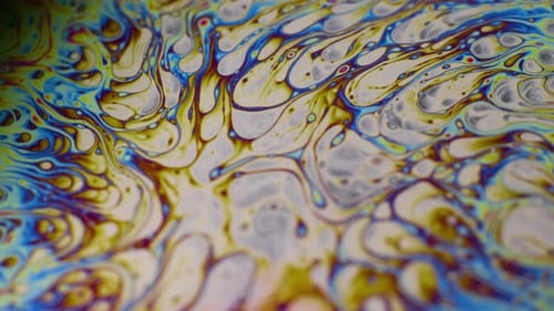 Pintura a óleo líquida iridescente Fluid Bubble Art Bokeh