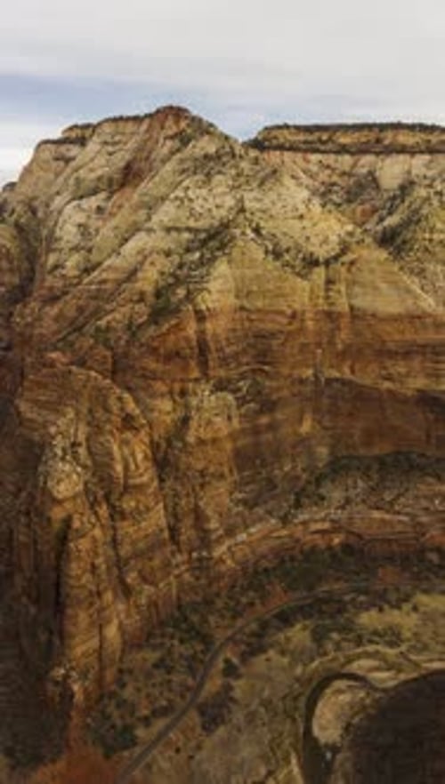 Zion Canyon From of Angels Landing Viewpoint Utah USA Vertical Video