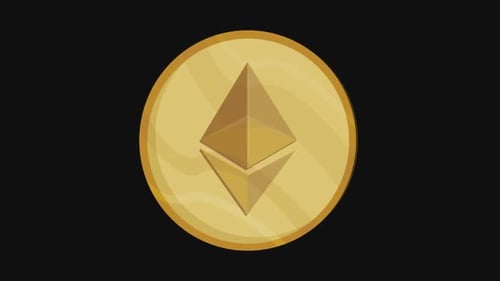 Golden Ethereum Crypto Coin Rotation