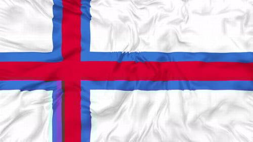 Realistic Waving Flag of the Faroe Islands Loop Animation