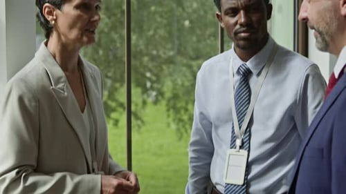 Business People Meeting and Handshake in Bright Office