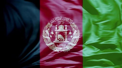 Realistic Waving Afghanistan Flag Seamless Loop